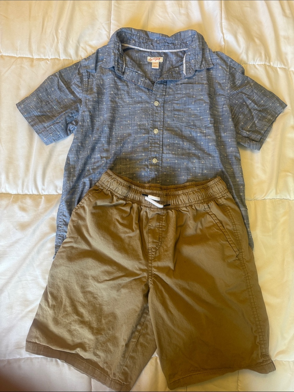 Cat & Jack Blue Short-Sleeve Button-Down Shirt for Kids